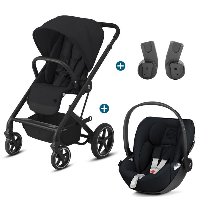 Duo poussette Cybex Balios Silver + cloud T I-size + adaptateur (voir  coloris)